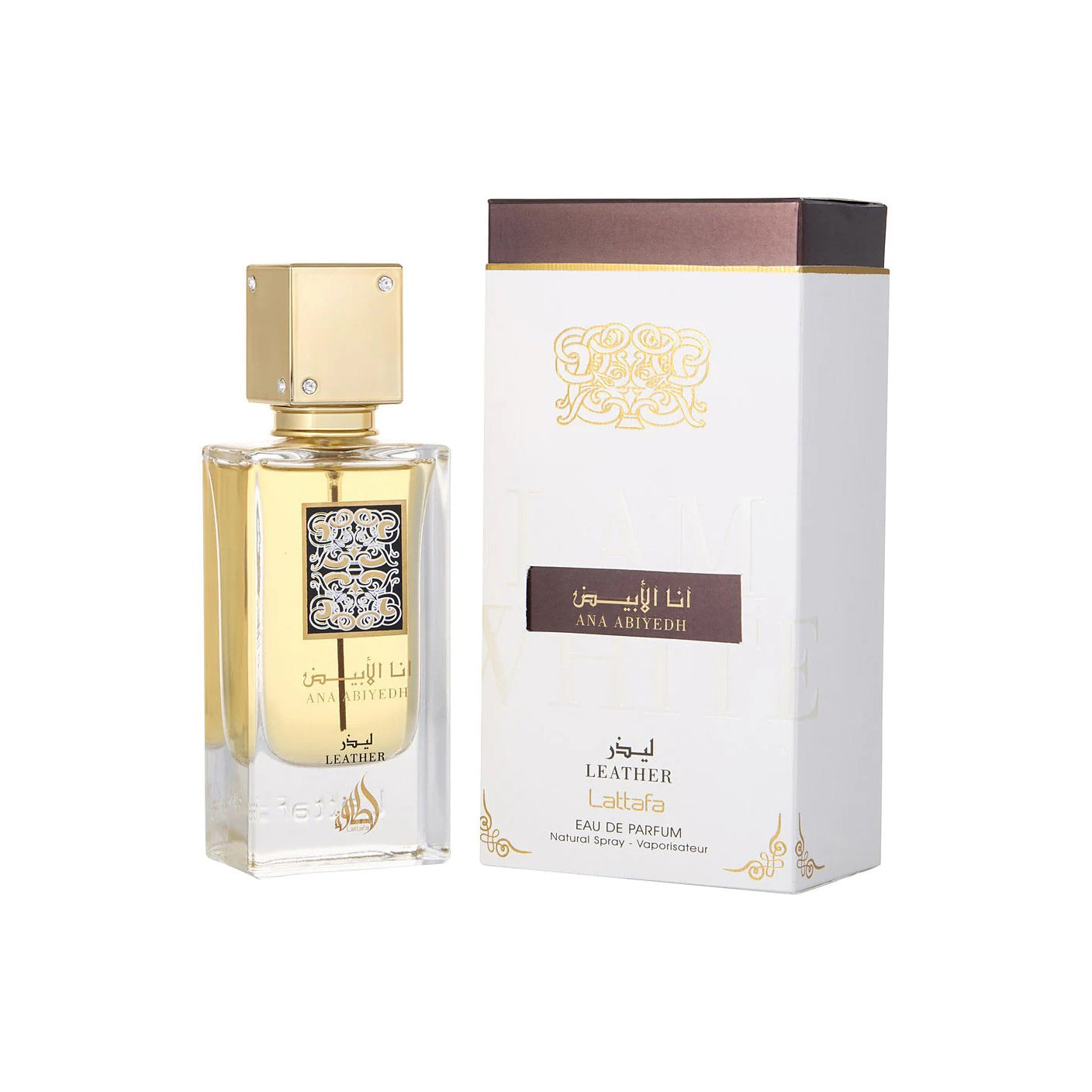 Lattafa Ana Abiyedh Leather EDP Spray 2 Oz For Men