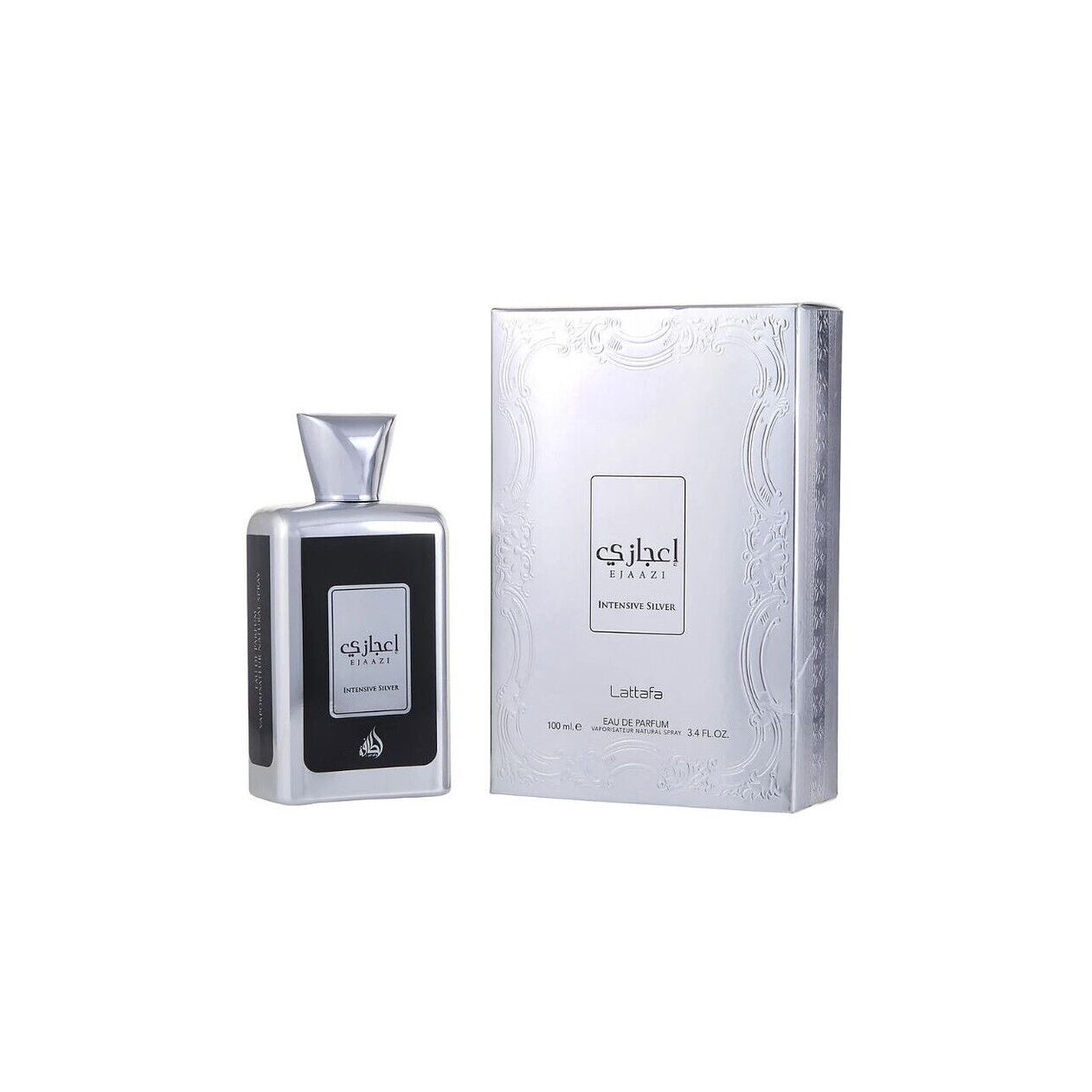 Lattafa Ejaazi Intensive Silver EDP Spray 3.4 Oz For Men